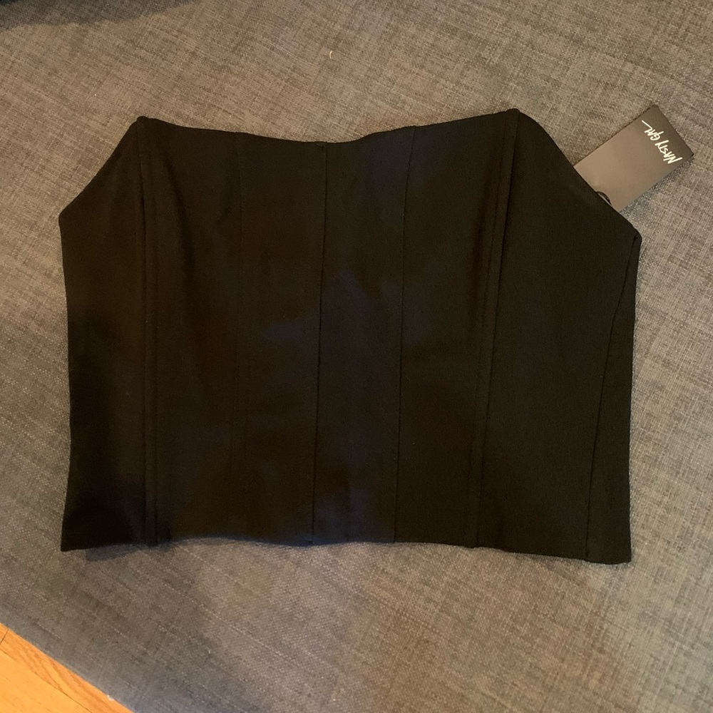 Black Bustier Crop Top